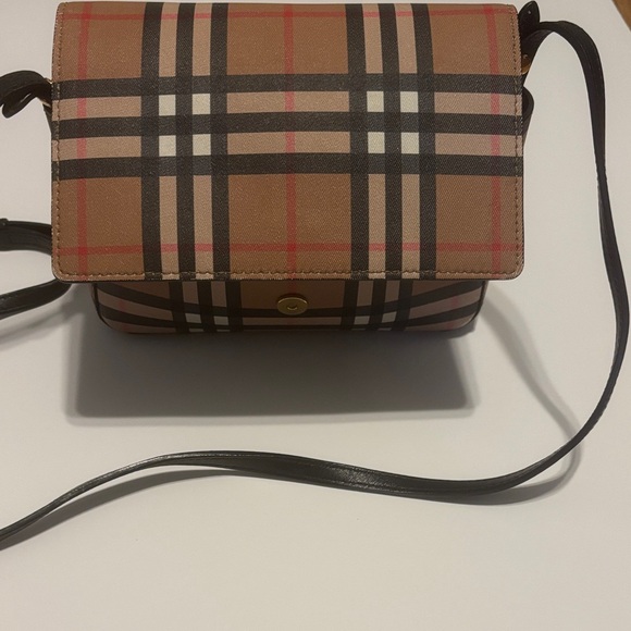 Burberry Brown and Black Plaid Crossbody Bag - Picture 2 of 8